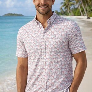 Vineyard Vines Murray Shirt Men's XL Slim Fit Button-Up Palm Tree Print